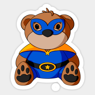 Superhero Teddy Bear Sticker